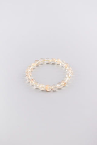 Handgefertigtes Goldener Rutilquarz Armband 8 mm – Geschenk für Inspiration & innere Stärke, Origin Kollektion von Gembonbon (Vorderansicht)