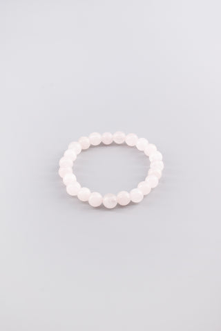 Handgefertigtes Rosenquarz Armband 8 mm – Geschenk für Liebe & Harmonie, Origin Kollektion von Gembonbon (Vorderansicht)