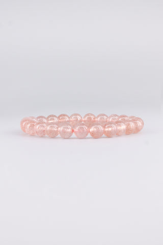 Erdbeerquarz Armband 8 mm handgefertigt – Seitenansicht, Origin Kollektion von Gembonbon