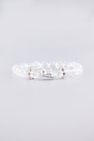 Transparentes Bergkristall Armband 8 mm – Seitenansicht, Kitty Kollektion von Gembonbon