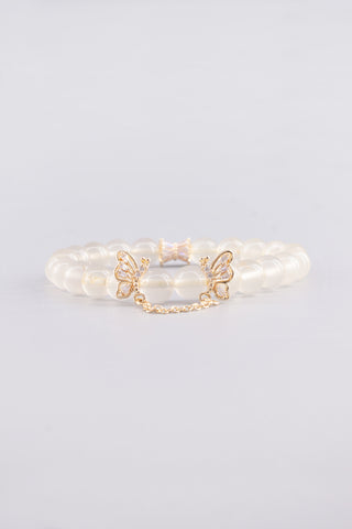 Citrin Armband 8 mm handgefertigt – Seitenansicht des Edelsteinarmbands, Linkwing Kollektion von Gembonbon