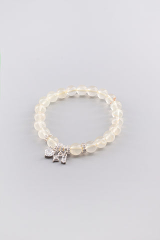 Handgefertigtes Citrin Armband 8 mm – Geschenk für Erfolg & Lebensfreude, Starry Kollektion von Gembonbon (Vorderansicht)