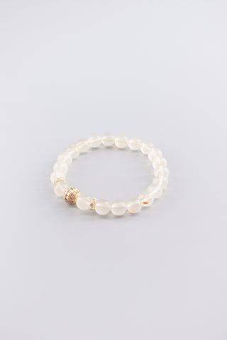 Handgefertigtes Citrin Armband 8 mm – Geschenk für Erfolg & Lebensfreude, Auspice Kollektion von Gembonbon (Vorderansicht)