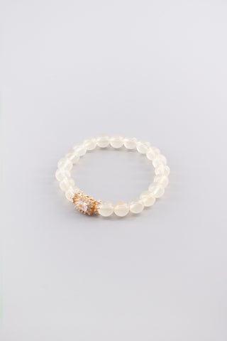 Handgefertigtes Citrin Armband 14 mm – Geschenk für Erfolg & Lebensfreude, Corolla Kollektion von Gembonbon (Vorderansicht)