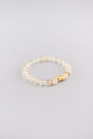 Handgefertigtes Citrin Armband 8 mm – Geschenk für Erfolg & Lebensfreude, Kitty Kollektion von Gembonbon (Vorderansicht)