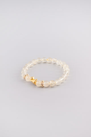 Handgefertigtes Citrin Armband 8 mm – Geschenk für Erfolg & Lebensfreude, Kitty Kollektion von Gembonbon (Vorderansicht)