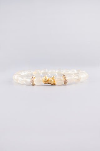 Citrin Armband 8 mm handgefertigt – Seitenansicht des Edelsteinarmbands, Kitty Kollektion von Gembonbon