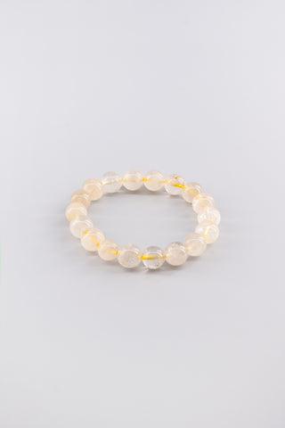 Handgefertigtes Goldener Rutilquarz Armband 10 mm – Geschenk für Inspiration & innere Stärke, Origin Kollektion von Gembonbon (Vorderansicht)