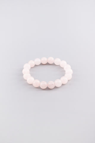 Handgefertigtes Rosenquarz Armband 10 mm – Geschenk für Liebe & Harmonie, Origin Kollektion von Gembonbon (Vorderansicht)