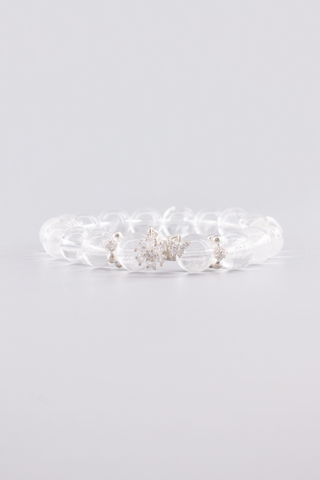Transparentes Bergkristall Armband 10 mm – Seitenansicht, Starlight Kollektion von Gembonbon