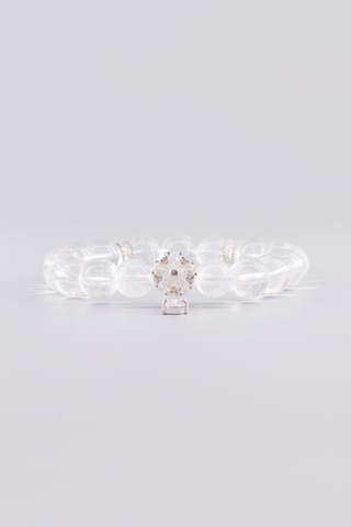 Transparentes Bergkristall Armband 10 mm – Seitenansicht, Floret Kollektion von Gembonbon