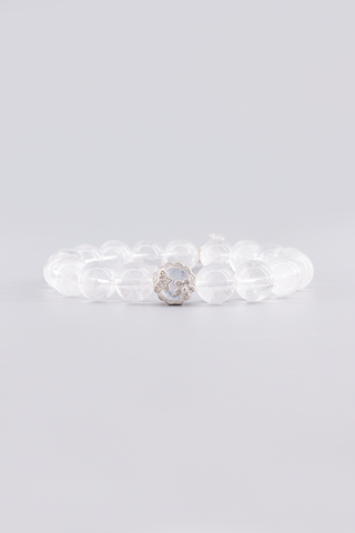 Transparentes Bergkristall Armband 10 mm – Seitenansicht, Garden Kollektion von Gembonbon