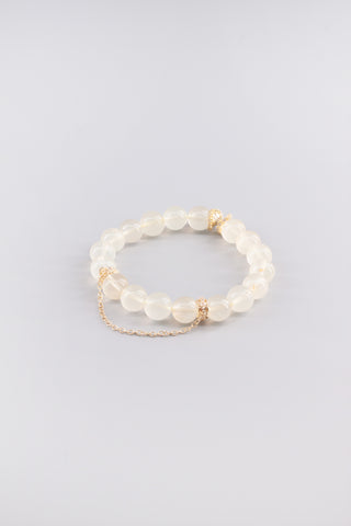 Handgefertigtes Citrin Armband 10 mm – Geschenk für Erfolg & Lebensfreude, Whirl Kollektion von Gembonbon (Vorderansicht)