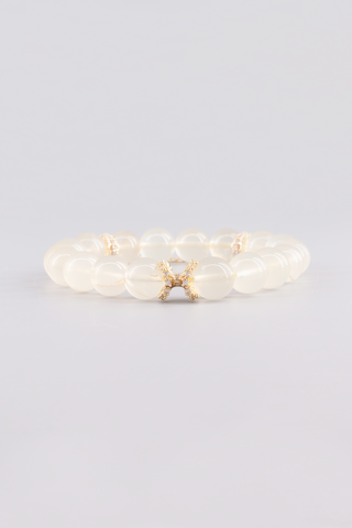 Citrin Armband 10 mm handgefertigt – Seitenansicht des Edelsteinarmbands, Whirl Kollektion von Gembonbon