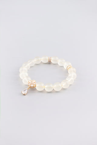 Handgefertigtes Citrin Armband 10 mm – Geschenk für Erfolg & Lebensfreude, Floret Kollektion von Gembonbon (Vorderansicht)