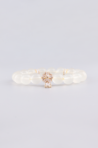 Citrin Armband 10 mm handgefertigt – Seitenansicht des Edelsteinarmbands, Floret Kollektion von Gembonbon