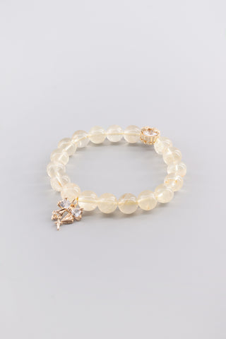 Handgefertigtes Citrin Armband 10 mm – Geschenk für Erfolg & Lebensfreude, Garden Kollektion von Gembonbon (Vorderansicht)