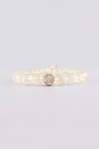 Citrin Armband 10 mm handgefertigt – Seitenansicht des Edelsteinarmbands, Garden Kollektion von Gembonbon