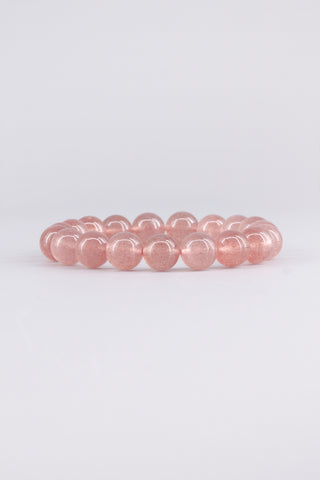 Erdbeerquarz Armband 12 mm handgefertigt – Seitenansicht, Origin Kollektion von Gembonbon