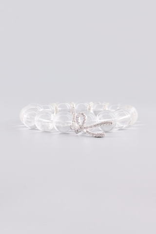Transparentes Bergkristall Armband 14 mm – Seitenansicht, Ribbon Kollektion von Gembonbon