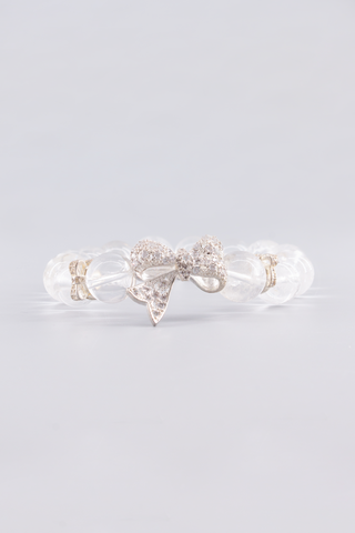 Transparentes Bergkristall Armband 12 mm – Seitenansicht, Bowknot Kollektion von Gembonbon