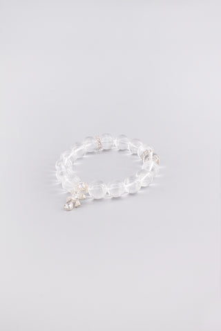 Handgefertigtes transparentes Bergkristall Armband 12 mm – Geschenk für Klarheit & Energie, Gift Kollektion von Gembonbon (Vorderansicht)