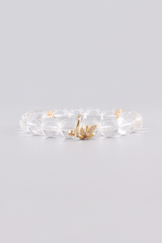 Transparentes Bergkristall Armband 12 mm – Seitenansicht, Clove Kollektion von Gembonbon
