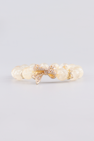 Citrin Armband 12 mm handgefertigt – Seitenansicht des Edelsteinarmbands, Bowknot Kollektion von Gembonbon