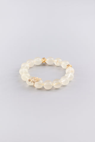 Handgefertigtes Citrin Armband 12 mm – Geschenk für Erfolg & Lebensfreude, Clove Kollektion von Gembonbon (Vorderansicht)