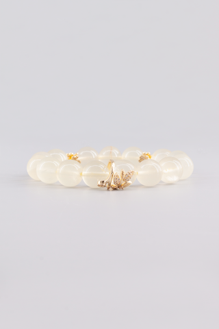 Citrin Armband 12 mm handgefertigt – Seitenansicht des Edelsteinarmbands, Clove Kollektion von Gembonbon