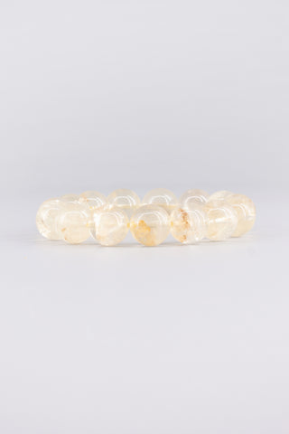 Goldener Rutilquarz Armband 14 mm handgefertigt – Seitenansicht, Origin Kollektion von Gembonbon