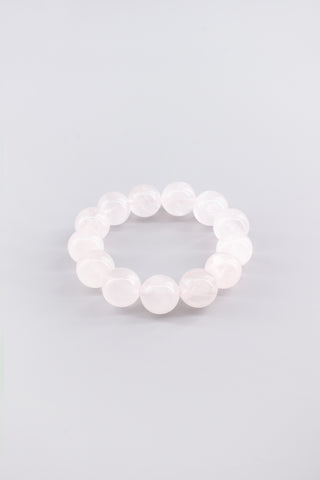 Handgefertigtes Rosenquarz Armband 14 mm – Geschenk für Liebe & Harmonie, Origin Kollektion von Gembonbon (Vorderansicht)