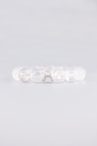 Transparentes Bergkristall Armband 14 mm – Seitenansicht, Peplum Kollektion von Gembonbon
