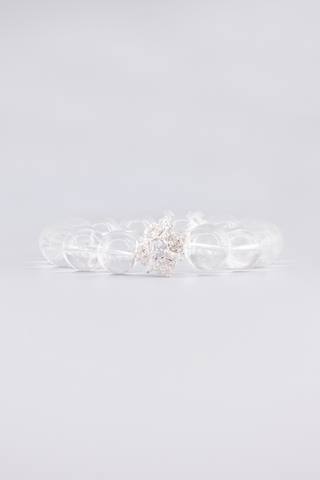 Transparentes Bergkristall Armband 14 mm – Seitenansicht, Princess Kollektion von Gembonbon