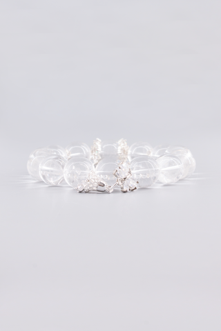 Transparentes Bergkristall Armband 14 mm – Seitenansicht, Chime Kollektion von Gembonbon