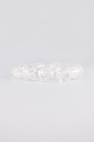 Transparentes Bergkristall Armband 14 mm – Seitenansicht, Butterfly Kollektion von Gembonbon