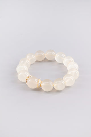 Handgefertigtes Citrin Armband 14 mm – Geschenk für Erfolg & Lebensfreude, Crown Kollektion von Gembonbon (Vorderansicht)