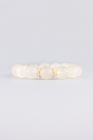 Citrin Armband 14 mm handgefertigt – Seitenansicht des Edelsteinarmbands, Crown Kollektion von Gembonbon