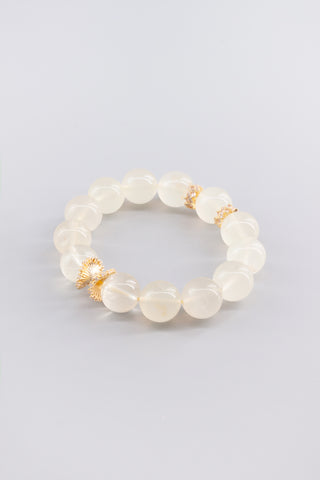 Handgefertigtes Citrin Armband 14 mm – Geschenk für Erfolg & Lebensfreude, Peplum Kollektion von Gembonbon (Vorderansicht)