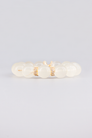 Citrin Armband 14 mm handgefertigt – Seitenansicht des Edelsteinarmbands, Peplum Kollektion von Gembonbon