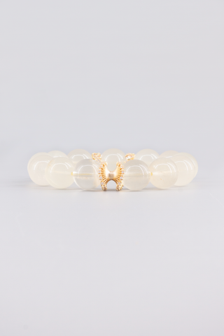 Citrin Armband 14 mm handgefertigt – Seitenansicht des Edelsteinarmbands, Peplum Kollektion von Gembonbon