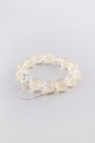 Handgefertigtes Citrin Armband 14 mm – Geschenk für Erfolg & Lebensfreude, Butterfly Kollektion von Gembonbon (Vorderansicht)