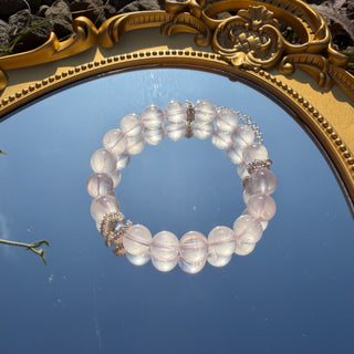 Whirl - Klarer Rosenquarz Perlenarmband (10mm)